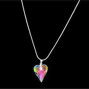 Multicolor Heart Pendant Necklace